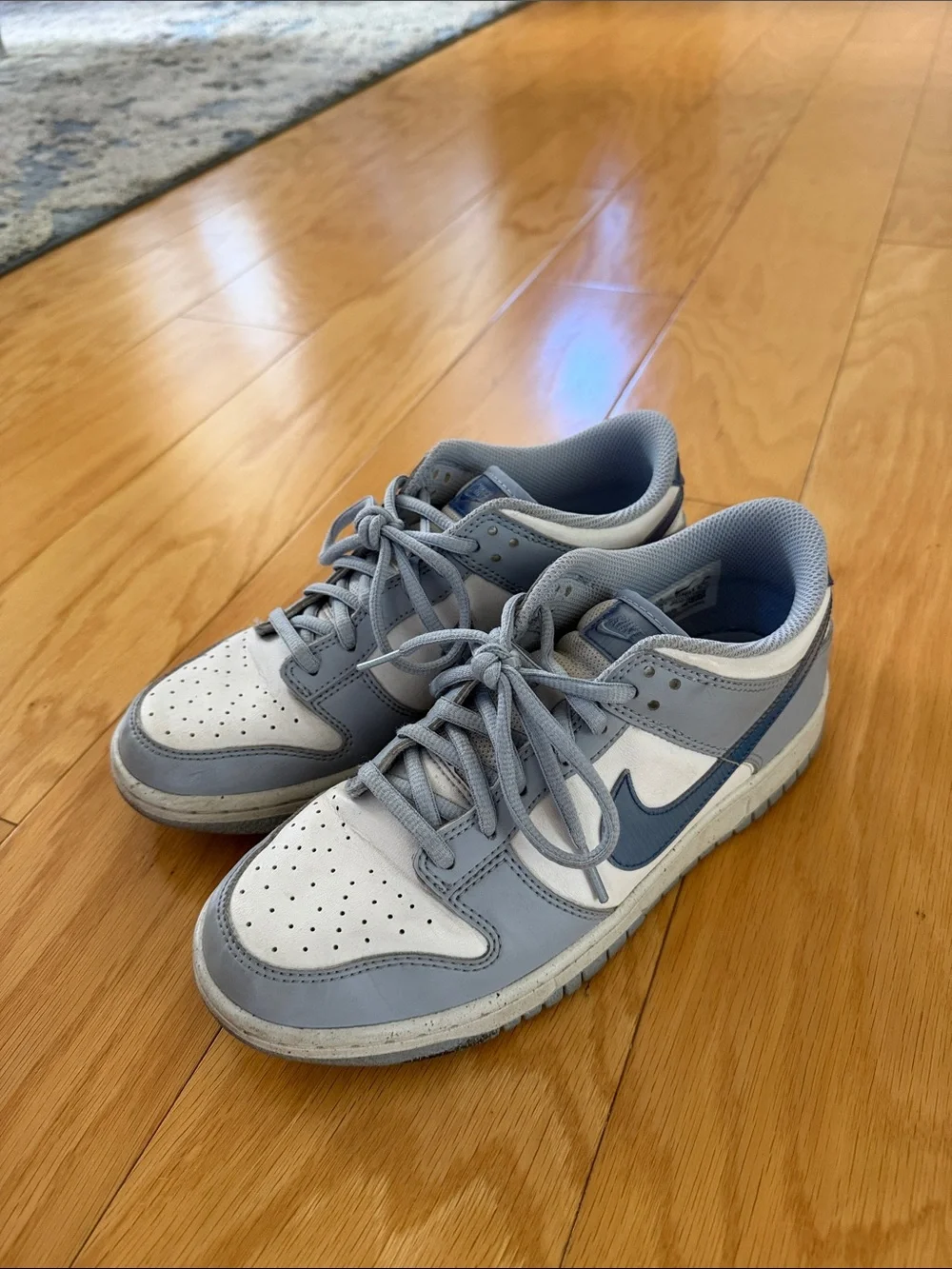 Light Grayish Blueand White Kids Sneakers